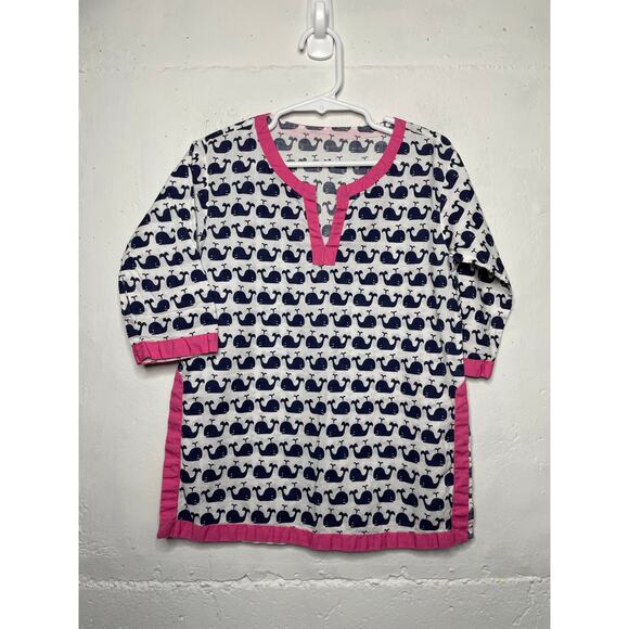Pottery Barn Kids Girls Whale Cotton Coverup Size 18-24 Months - Picture 1 of 5
